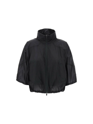 Black Liquid Shine Oversized Windreaker Jacket HERNO LAMINAR JOHN JULIA.