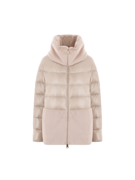 Ultralight Nylon and Faux Fur Down Jacket-HERNO-JOHN JULIA