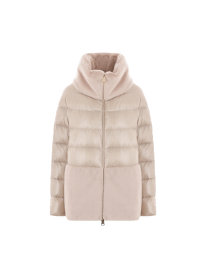 Ultralight Nylon and Faux Fur Down Jacket-HERNO-JOHN JULIA