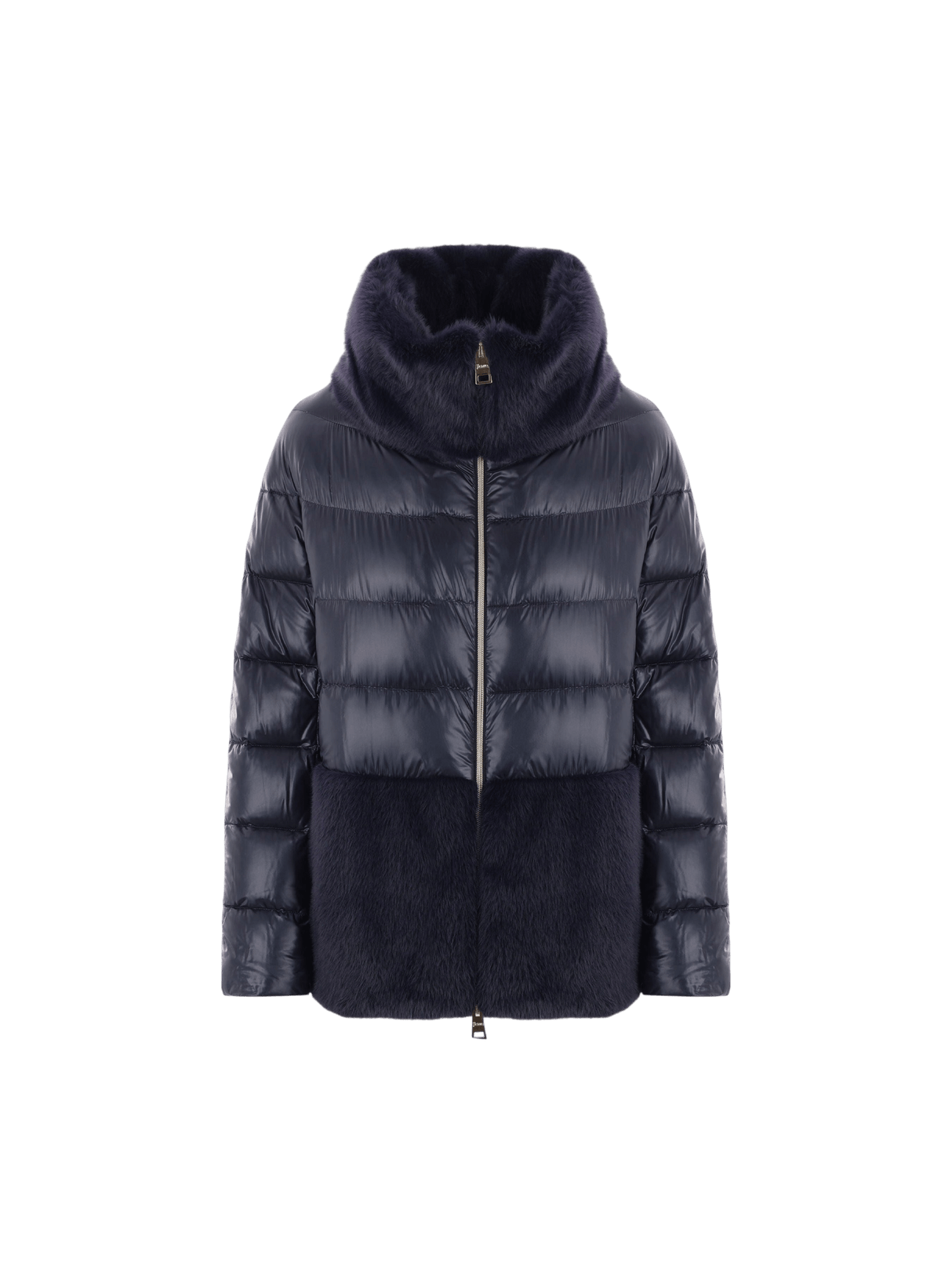 Ultralight Nylon and Faux Fur Down Jacket-HERNO-JOHN JULIA