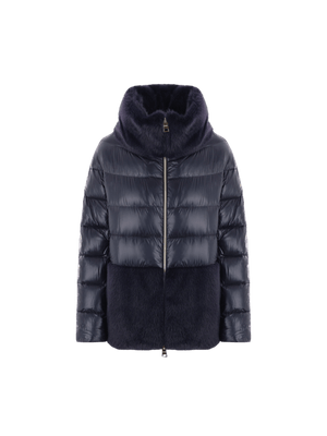 Ultralight Nylon and Faux Fur Down Jacket-HERNO-JOHN JULIA