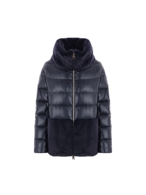 Ultralight Nylon and Faux Fur Down Jacket-HERNO-JOHN JULIA