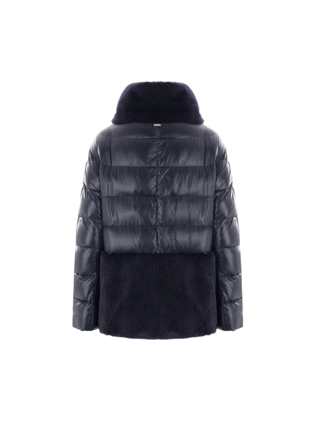 Ultralight Nylon and Faux Fur Down Jacket-HERNO-JOHN JULIA