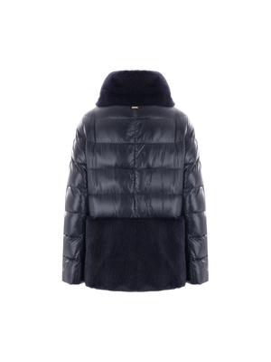 Ultralight Nylon and Faux Fur Down Jacket-HERNO-JOHN JULIA