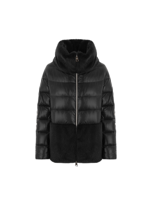 Ultralight Nylon and Faux Fur Down Jacket-HERNO-JOHN JULIA