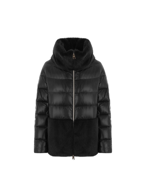 Ultralight Nylon and Faux Fur Down Jacket-HERNO-JOHN JULIA