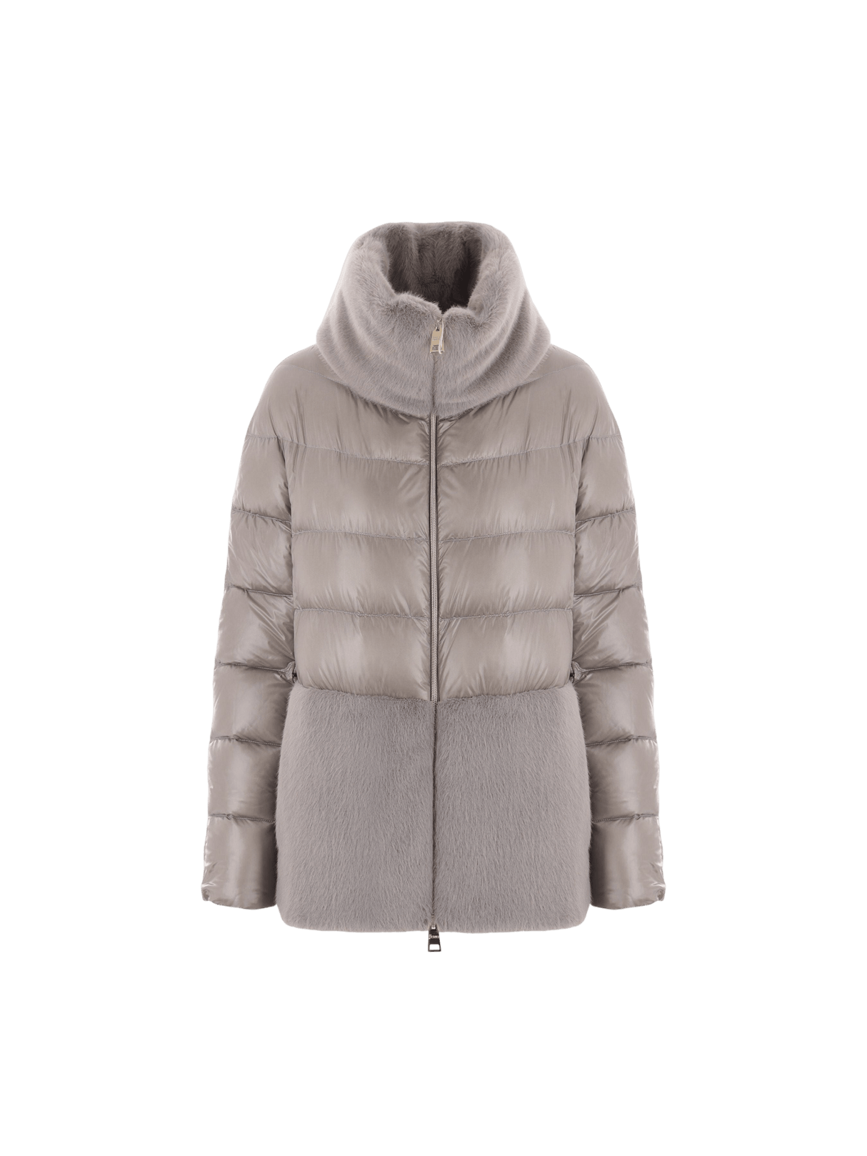 Ultralight Nylon and Faux Fur Down Jacket-HERNO-JOHN JULIA