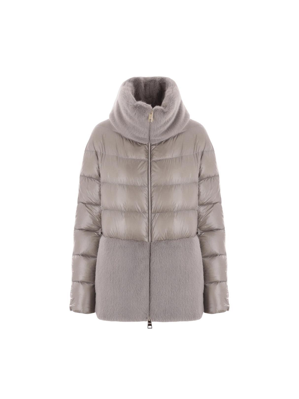 Ultralight Nylon and Faux Fur Down Jacket-HERNO-JOHN JULIA