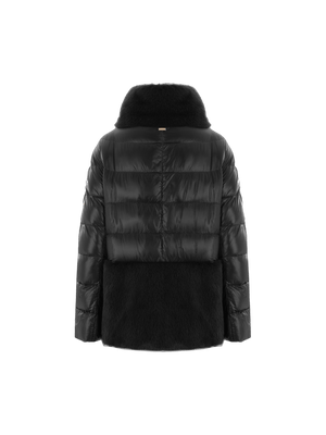 Ultralight Nylon and Faux Fur Down Jacket-HERNO-JOHN JULIA