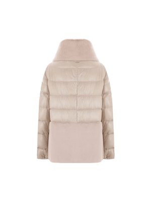 Ultralight Nylon and Faux Fur Down Jacket-HERNO-JOHN JULIA