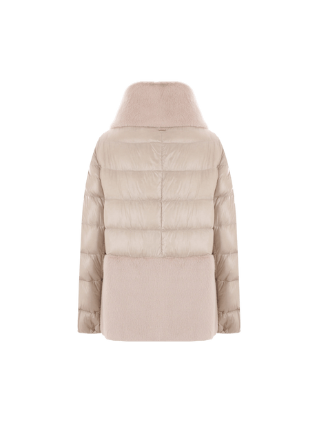 Ultralight Nylon and Faux Fur Down Jacket-HERNO-JOHN JULIA