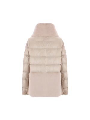 Ultralight Nylon and Faux Fur Down Jacket-HERNO-JOHN JULIA