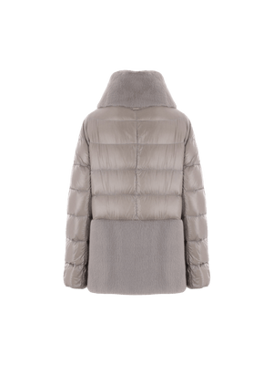 Ultralight Nylon and Faux Fur Down Jacket-HERNO-JOHN JULIA