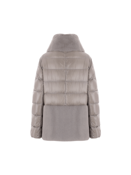 Ultralight Nylon and Faux Fur Down Jacket-HERNO-JOHN JULIA