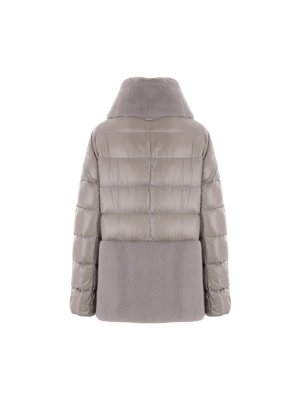 Ultralight Nylon and Faux Fur Down Jacket-HERNO-JOHN JULIA