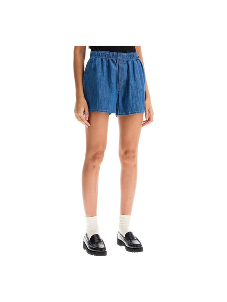 Chambray Relaxed Fit Shorts-Homme Girls-JOHN JULIA