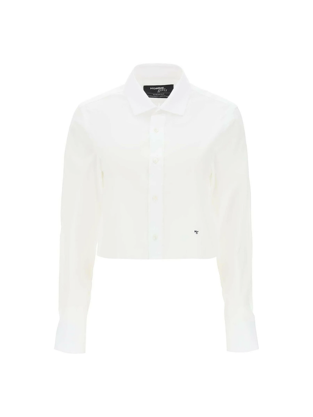 Cotton Twill Cropped Shirt HOMME GIRLS JOHN JULIA.