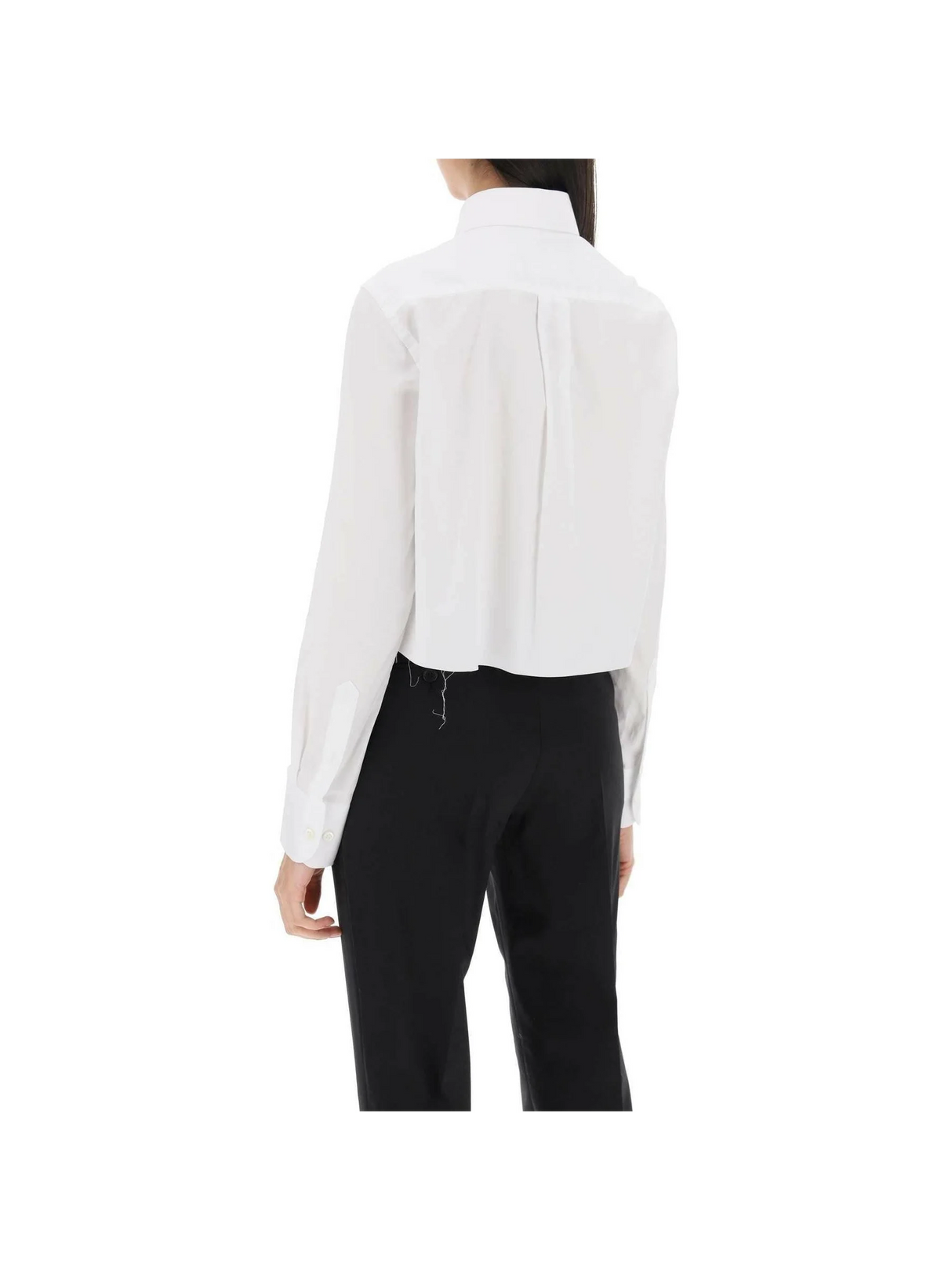 Cotton Twill Cropped Shirt HOMME GIRLS JOHN JULIA.