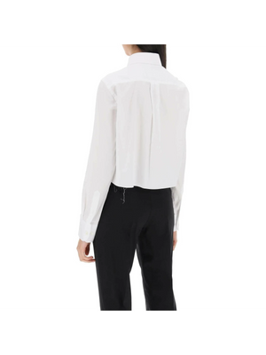 Cotton Twill Cropped Shirt HOMME GIRLS JOHN JULIA.