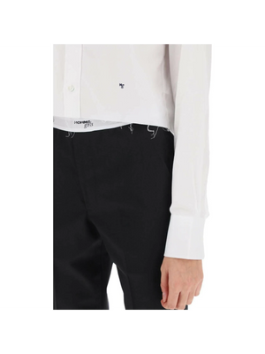 Cotton Twill Cropped Shirt HOMME GIRLS JOHN JULIA.