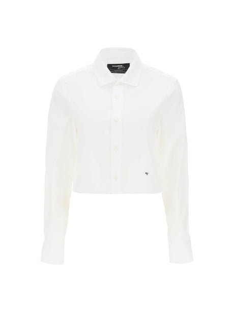 Cotton Twill Cropped Shirt