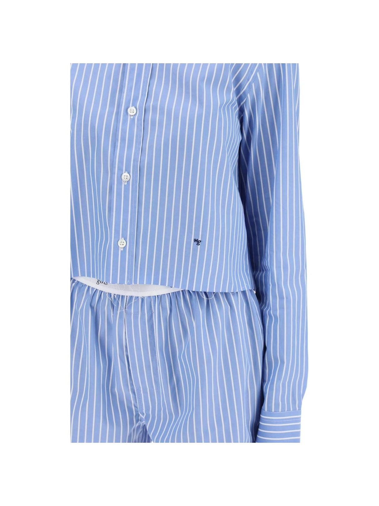 Cropped Striped Poplin Shirt