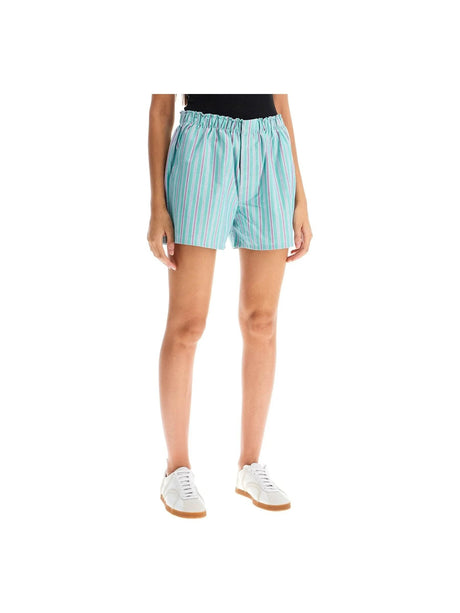 Oxford Striped Cotton Shorts-Homme Girls-JOHN JULIA