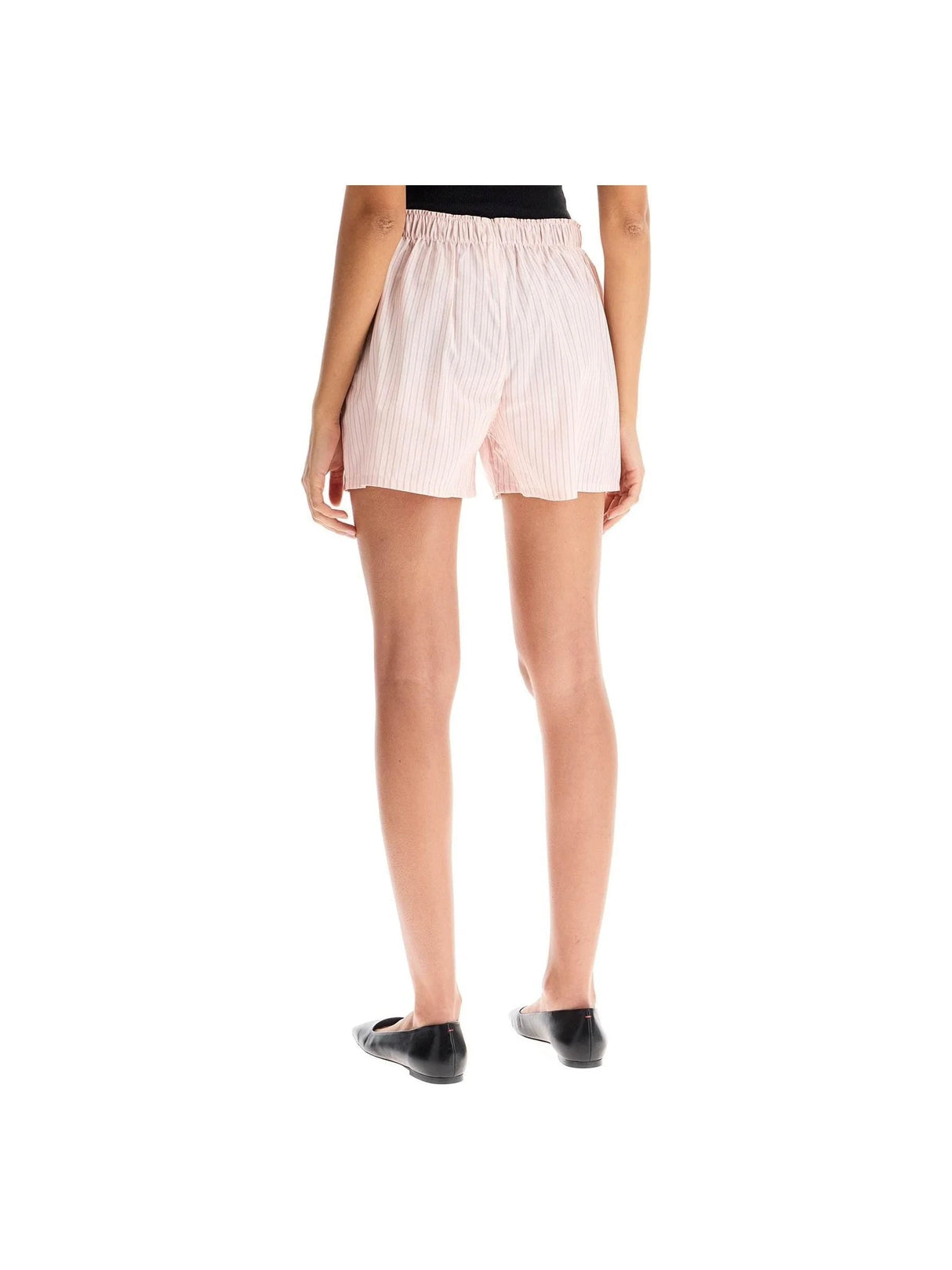 Oxford Striped Cotton Shorts-Homme Girls-JOHN JULIA