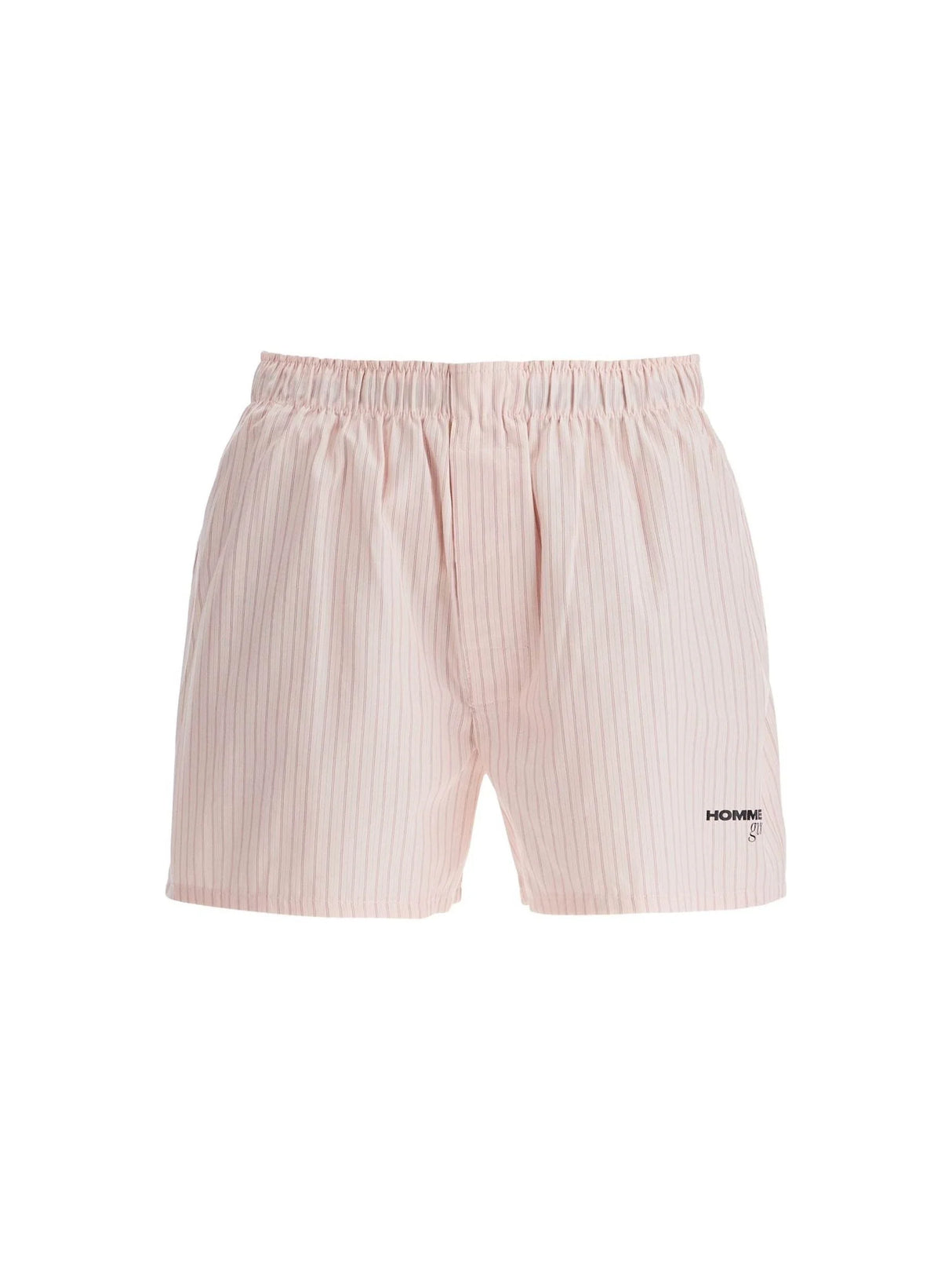 Oxford Striped Cotton Shorts-Homme Girls-JOHN JULIA