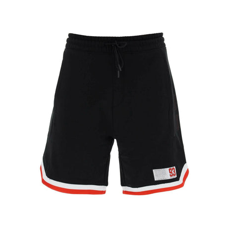 Black Danopy French Terry Cotton Drawstring Shorts HUGO JOHN JULIA.