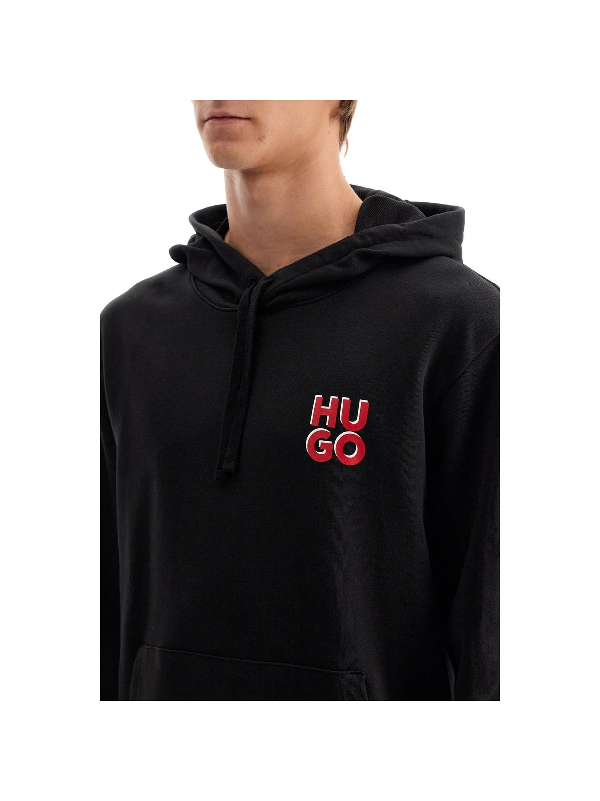 HUGO-Brushed Cotton Hoodie -JOHN JULIA.