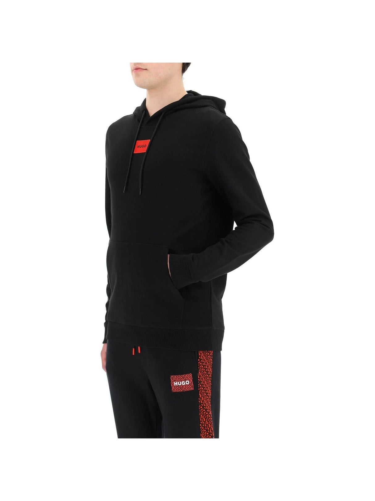 HUGO-Daratschi Logo Patch Hoodie-JOHN JULIA