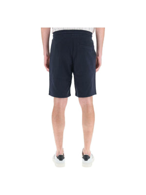 Dark Blue Diz Cotton French Terry Logo Shorts HUGO JOHN JULIA.