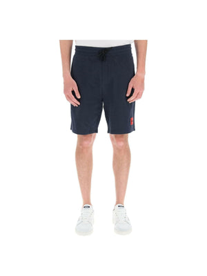 Dark Blue Diz Cotton French Terry Logo Shorts HUGO JOHN JULIA.