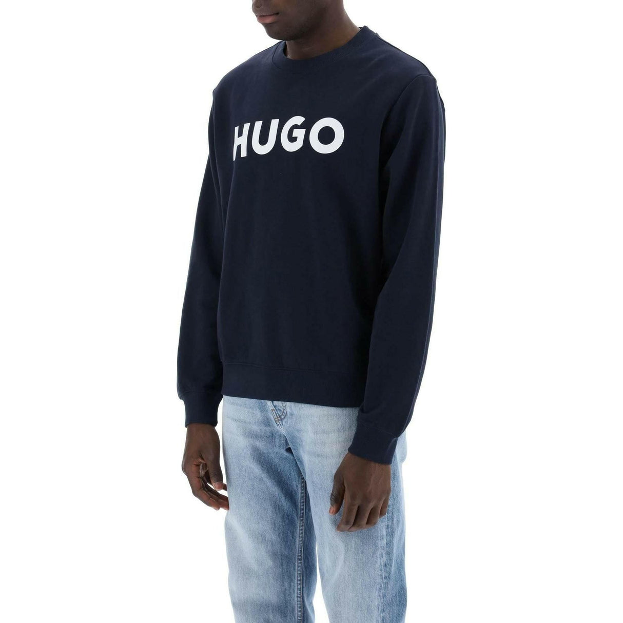 Dark Blue French Terry Dem Logo Sweatshirt HUGO JOHN JULIA.