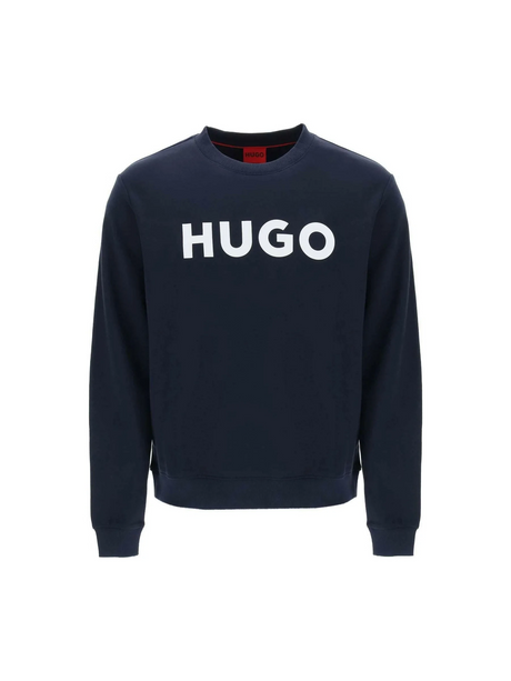 Dark Blue French Terry Dem Logo Sweatshirt HUGO JOHN JULIA.