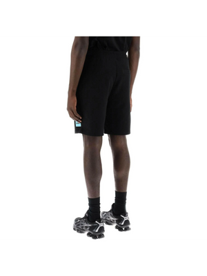 Black Diz Cotton French Terry Logo Shorts HUGO JOHN JULIA.