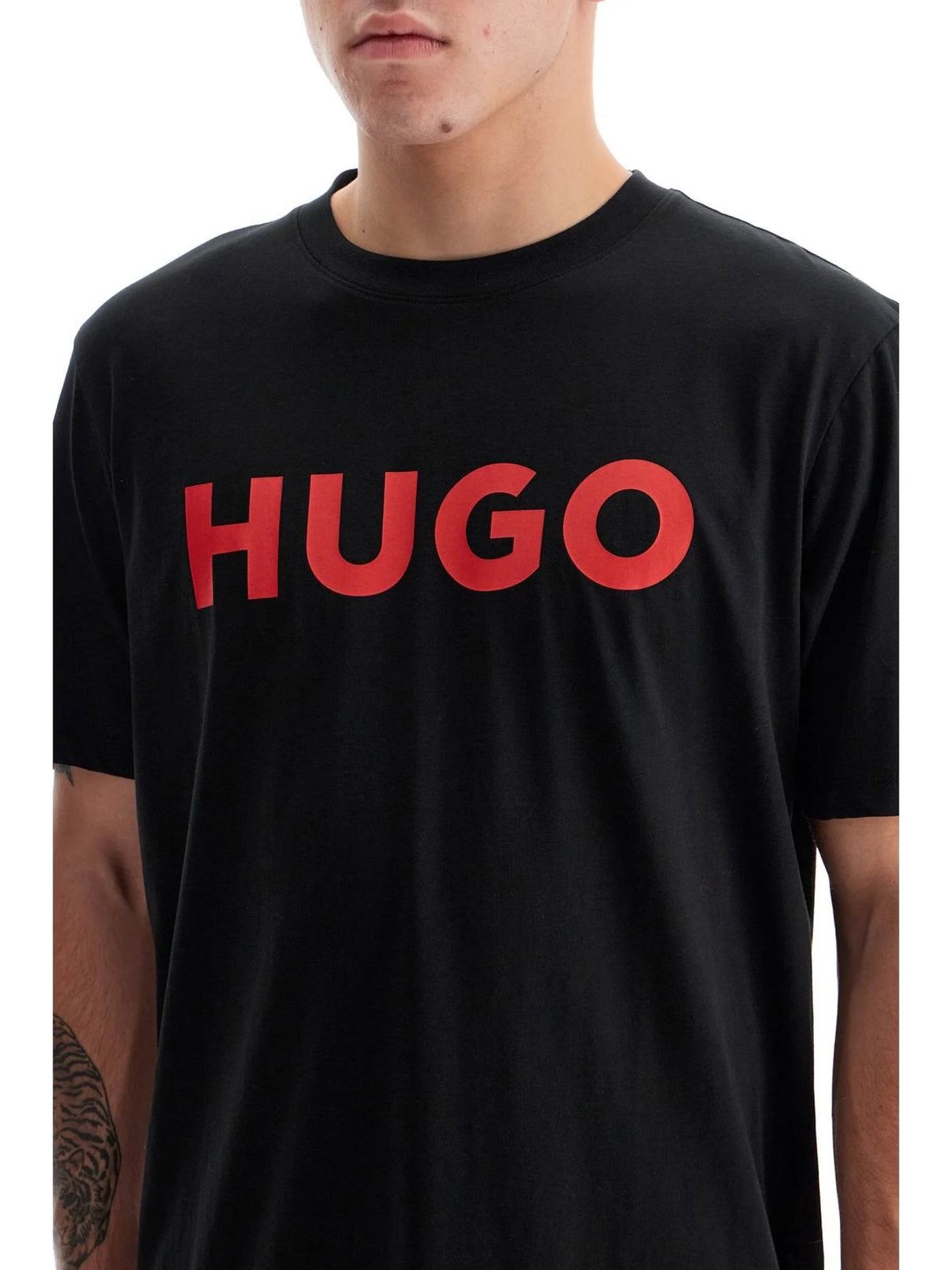 HUGO-Dulivio Cotton Logo T-shirt-JOHN JULIA