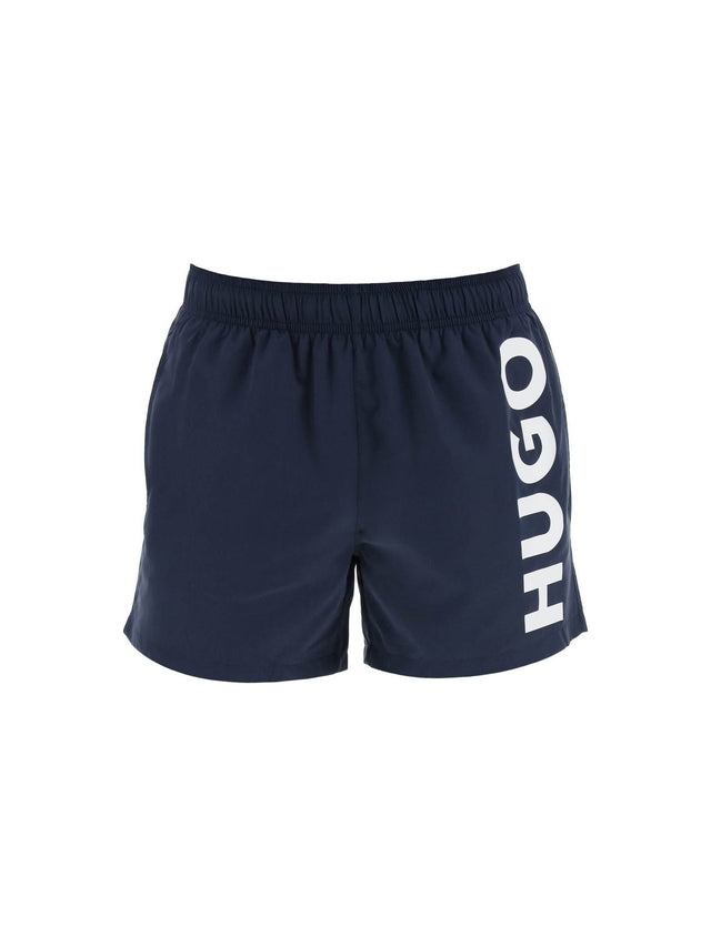 HUGO-Recycled Polyester Logo Swim Shorts-JOHN JULIA