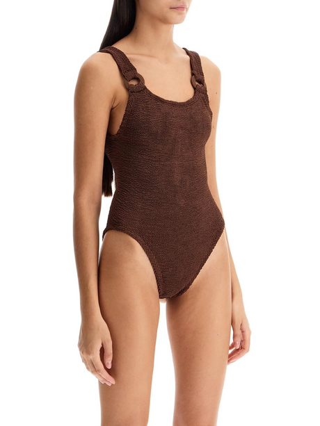 Domino Textured Swimsuit-Hunza G-JOHN JULIA