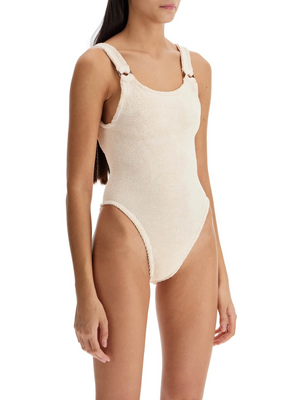 Domino Textured Swimsuit-Hunza G-JOHN JULIA