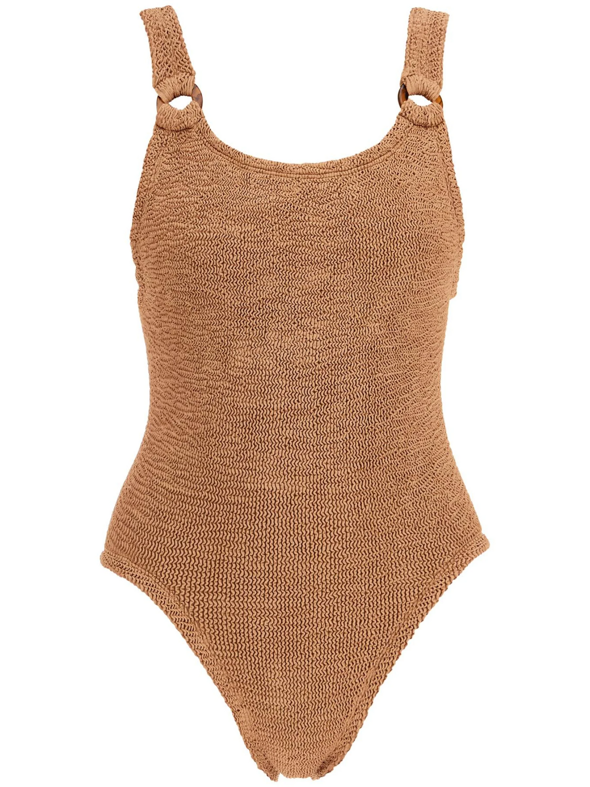 Domino Textured Swimsuit-Hunza G-JOHN JULIA