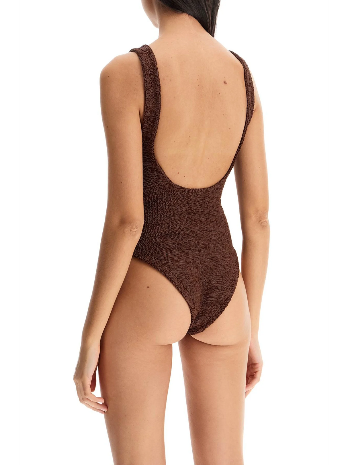 Domino Textured Swimsuit-Hunza G-JOHN JULIA