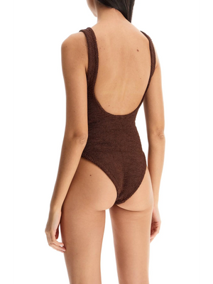 Domino Textured Swimsuit-Hunza G-JOHN JULIA