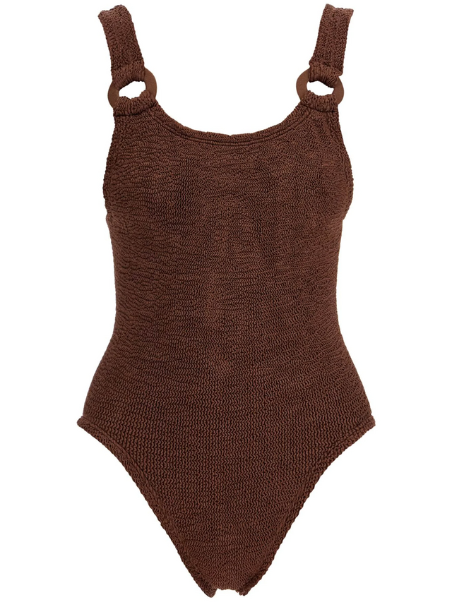 Domino Textured Swimsuit-Hunza G-JOHN JULIA