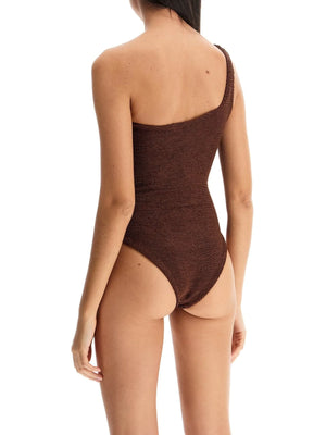 Nancy Ribbed One-Shoulder Swimsuit-Hunza G-JOHN JULIA