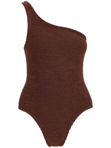 Nancy Ribbed One-Shoulder Swimsuit-Hunza G-JOHN JULIA