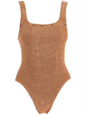 Square Neck Textured Swimsuit-Hunza G-JOHN JULIA