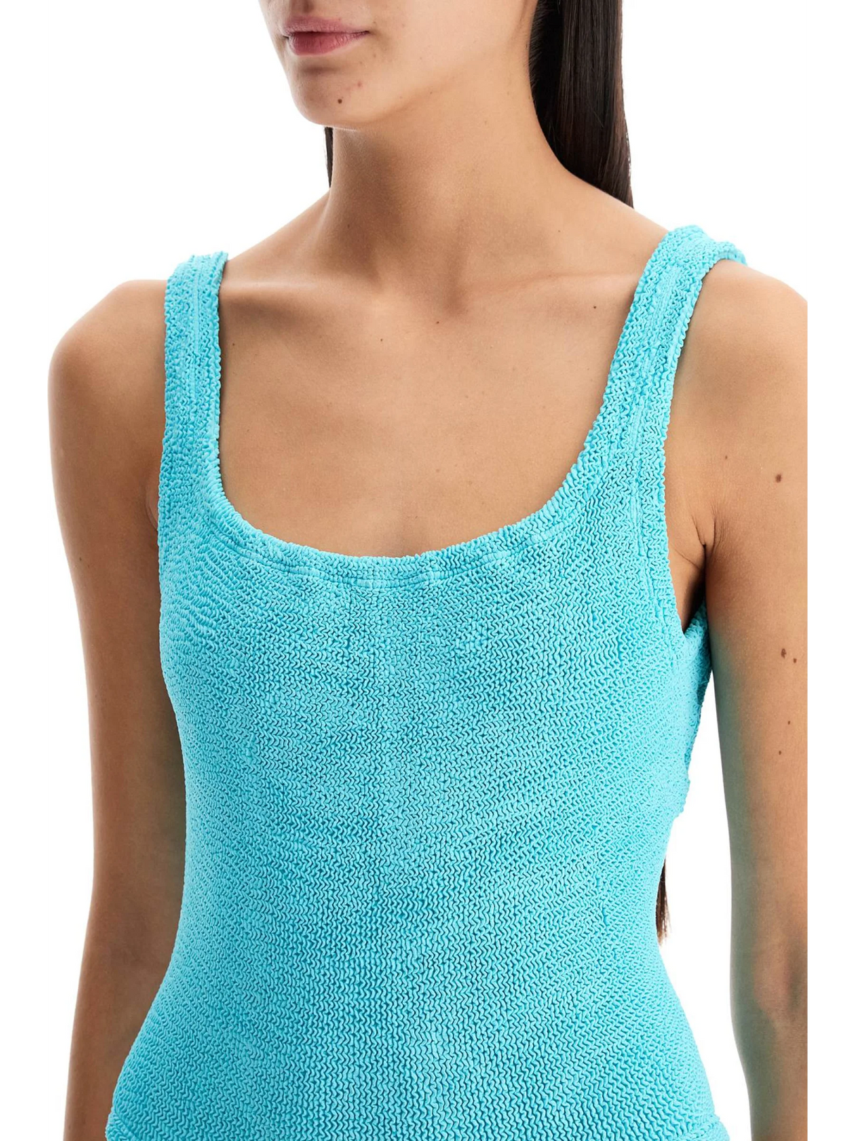 Square Neck Ribbed Swimsuit-Hunza G-JOHN JULIA