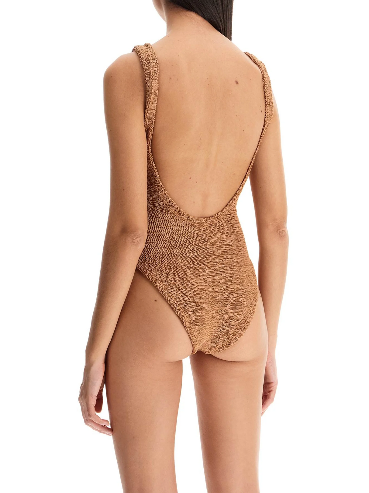 Square Neck Textured Swimsuit-Hunza G-JOHN JULIA